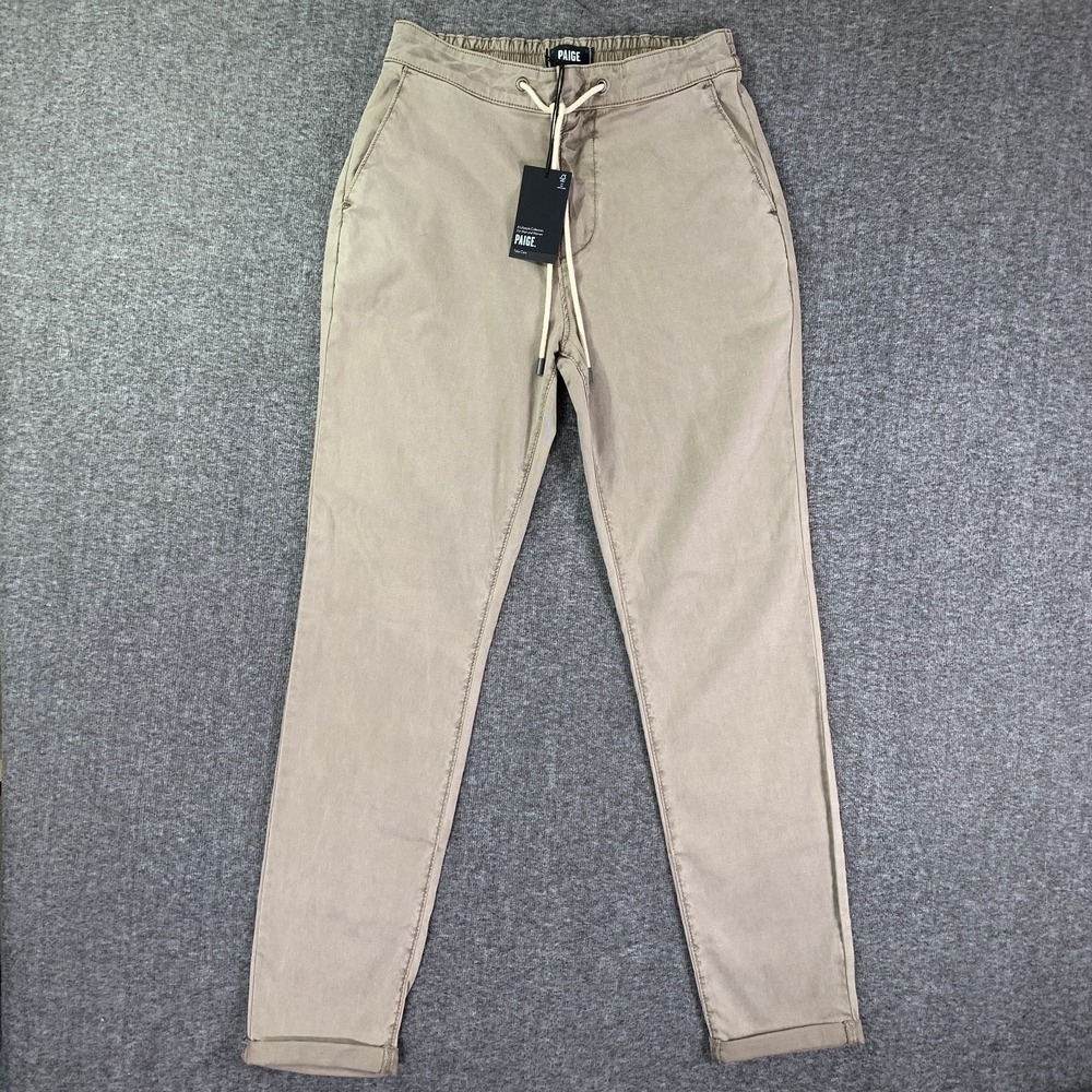 Paige Fraser Pant Men 31x31 Vintage Coastal Beige Pull On Drawstring NEW